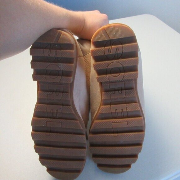 Sorel Women Boots Phoenix Short Lace Lux Ankle US 8 Beige Leather Lace Up 952 - Picture 6 of 13